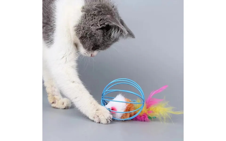 Heißer Käfig Ratte Glückliche Katze Spielzeug Plüsch Simulation Farbe Maus Spaß Katze Ball Spaß Katze Spaß Spaß Heimtier
