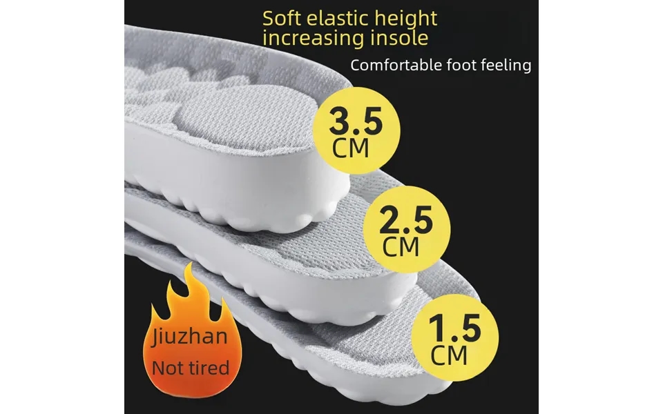 Heightened Insole For Boys And Women Stepping On Excrement Pu Full Pad Thickened Insole Soft Bottom Not Tired Feet Comfo