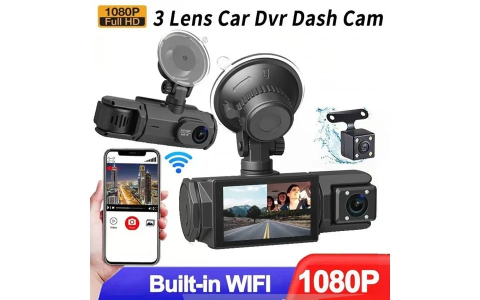 High Definition 1080p Driving Recorder With Three Lenses And Simultaneous Display - Equipped With Reverse Image