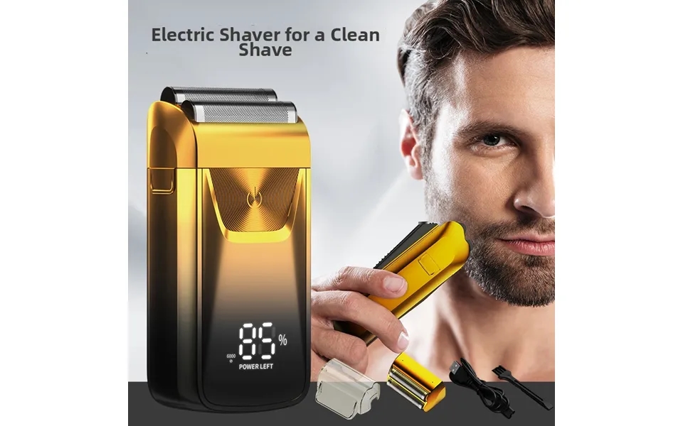 High Power Smart Electric Shaver With Digital Display Fully Washable Metal Reciprocating Rechargeable Men's Grooming Too