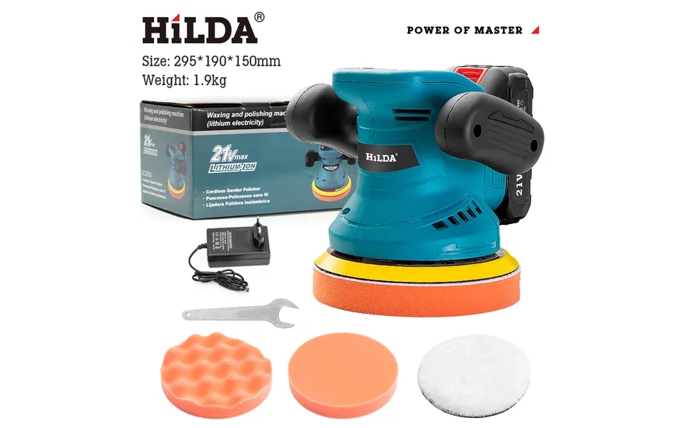 Hilda Cordless Polisher For Cars & Marble - 3-speed Adjustable, 125mm Pad, 2800 Rpm, Lithium Battery 5 Models Available