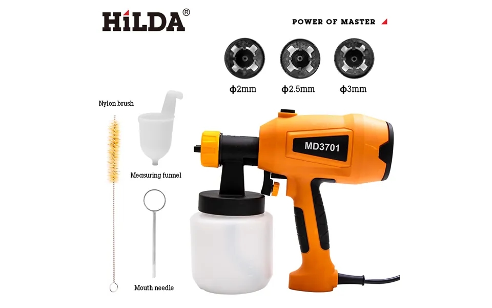 Hilda Electric Spray Gun With 4 Nozzles - High-pressure Paint Sprayer For Latex & Oil-based Paint
