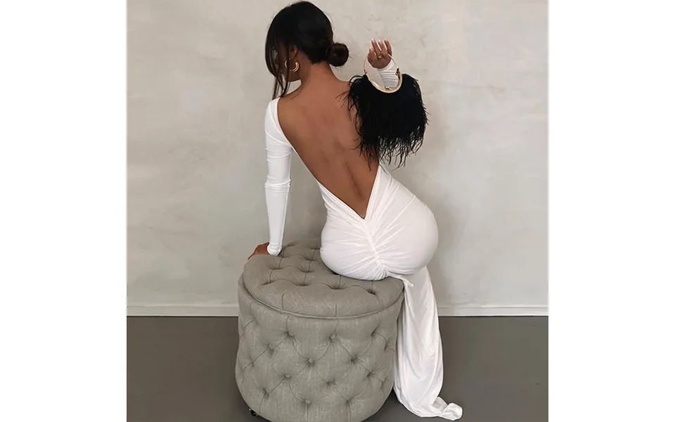 Hot Selling New Solid Color Sexy Open Back Pleated Long Style Elegant Slim Fitting Dress