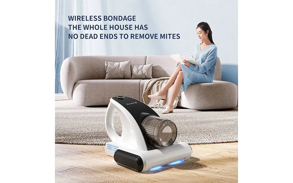 Household Handheld Wireless Vacuum Cleaner And Mite Remover Bedroom Bedding Cleaning Supplies Strong Suction Purple Ligh