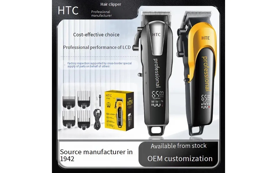 Htc Professional Hair Clipper For Men, Women & Pets - Cordless Rechargeable Trimmer With Ceramic Blade, Low Noise 46-70d