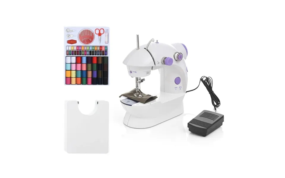 Inne Sewing Machine Mini Manual Portable Assistant Household Electrec Straight Line Two Thread With Light Pedal Diy Clot