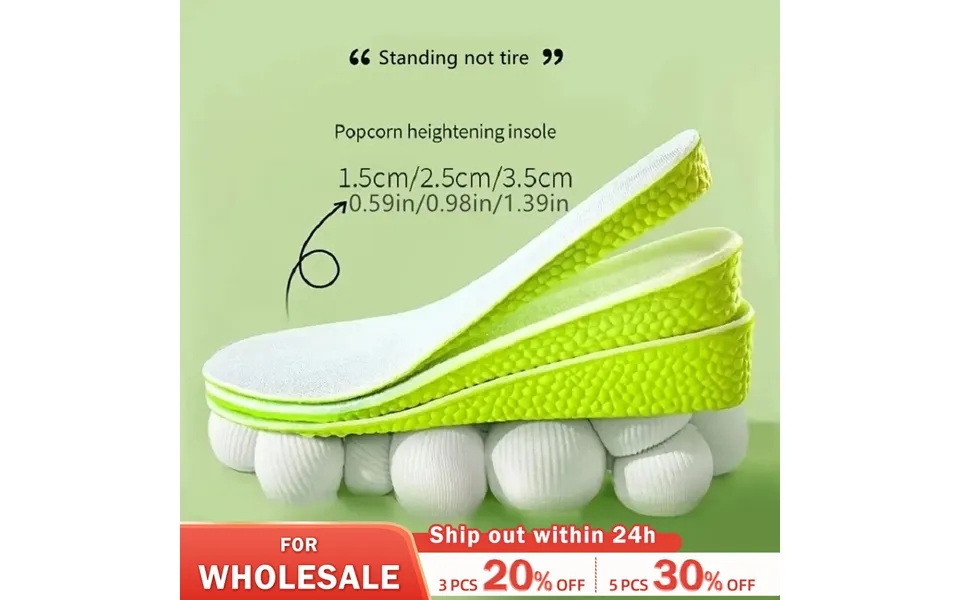 Invisible Height Increase Insoles Green Memory Foam Shoes Sole Pad Breathable Comfortable For Men Women Feet Care Insole