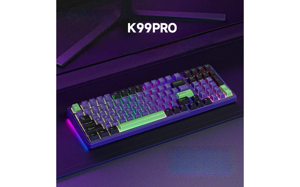 K99 Pro Mechanical Gaming E-sports Wireless 2.4g Bluetooth Three-mode Semi-transparent Keycap Rgb Customizable Keyboard