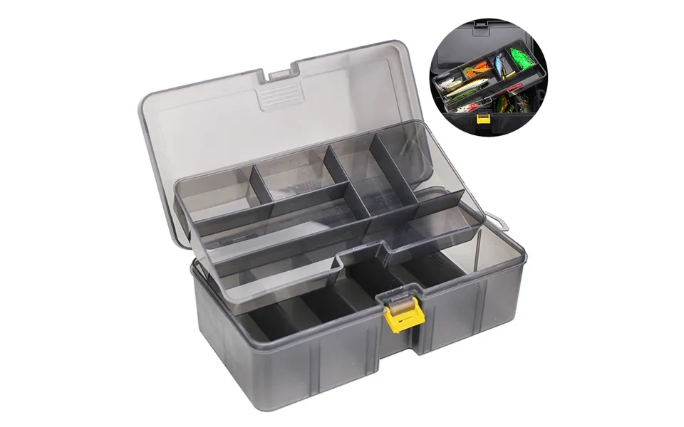 Kaou01 Waterproof Plastic Double Layer Fishing Tackle Lures Hook Bait Box Storage Case