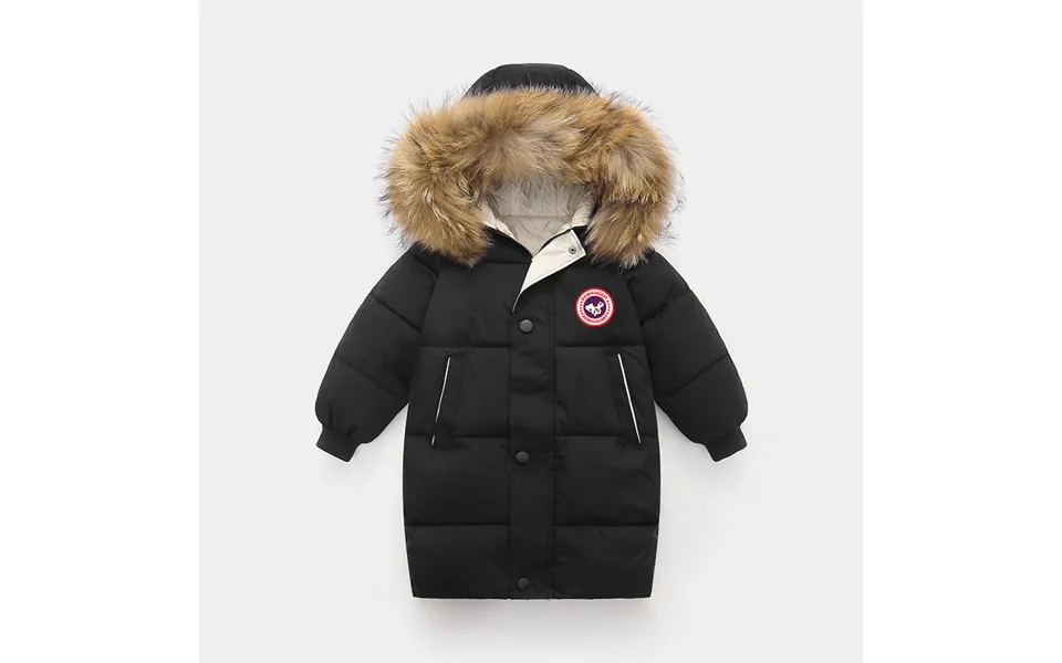 Kids' China Map Puffer Jacket - Faux Fur Trim Hooded Parka, Glow-in-dark Winter Coat