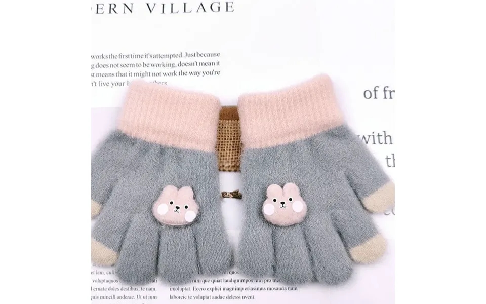 Kids' Gloves Gloves Winter Children Warm And Cold All Refers To Cute Cartoon Boys And Girls Plus Fleece Thick Knit Five-