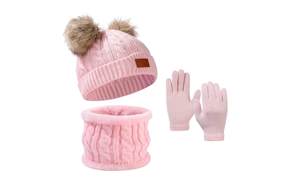 Kids'scarf - Hat & Glove Sets Children's Hat Gloves Bib Set Twist Children's Autumn And Winter Knitting Hairball Yarn