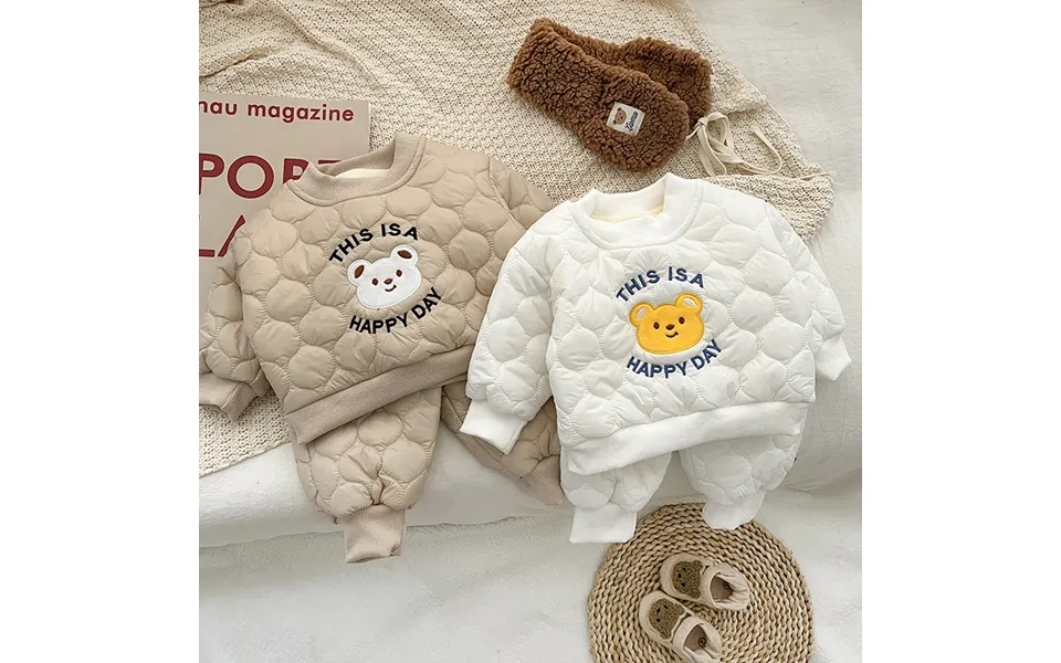 Korean Baby Set Ins Cute Plush Thick Cotton Jacket For Boys And Girls In Winter