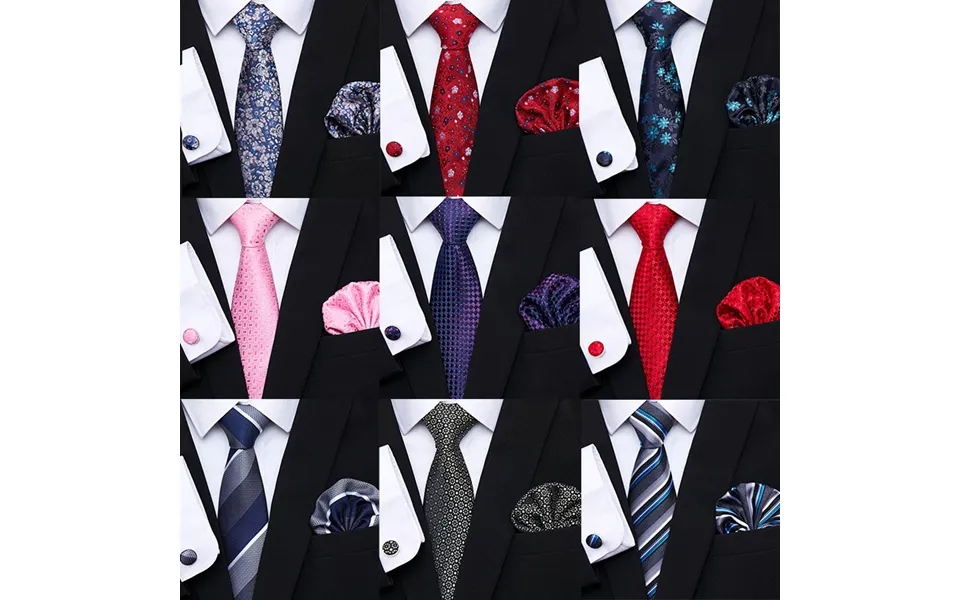 Korean Version Jacquard 7.5cm Casual Pocket Scarf Cufflink Set Men's Floral Tie