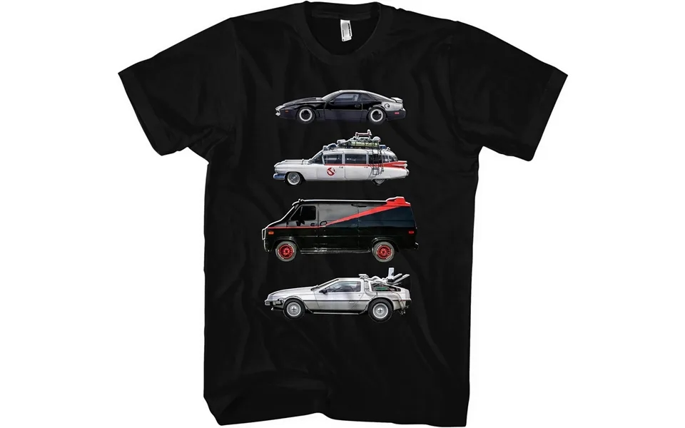 Kult Cars Men's Knight Rider Shirt A Team Van Back In The Future T Shirt Delorean Mad Max