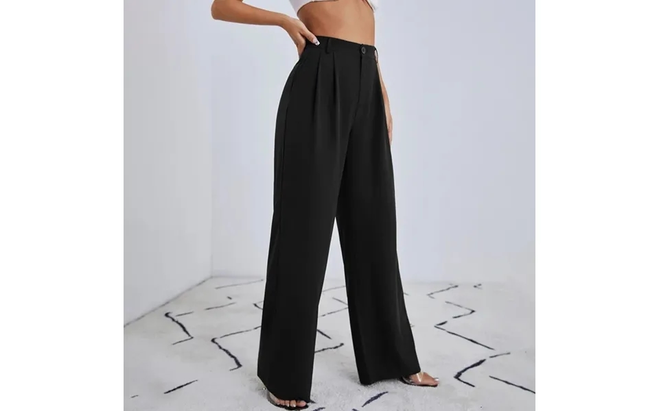 Ladies Clothes Solid Color Zipper Straight Leg Trousers Suit Pants