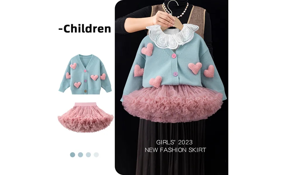 Lange Children's Clothing Girls Long Sleeve Cardigan Autumn Sweater Children's Baby Wool Love Coat