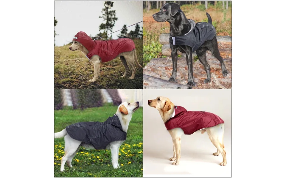 Large Pet Small Rain Poncho Waterproof Windproof Hooded One Size Dog Raincoat Reflective