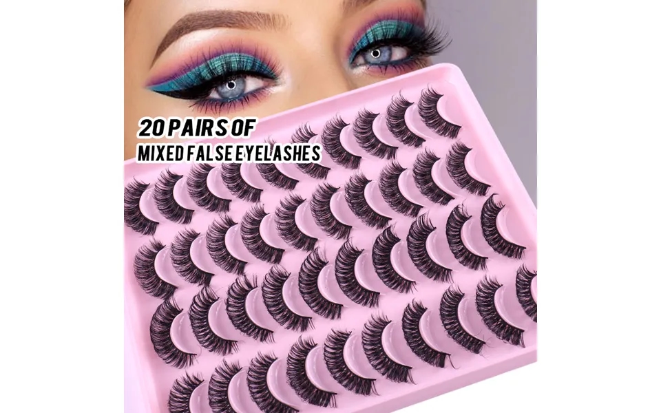Lash Extension Set 20 Pairs Of Mixed False Eyelashes Natural Thick Chemical Fiber Eyelashes Simulate Curling Eyelashes