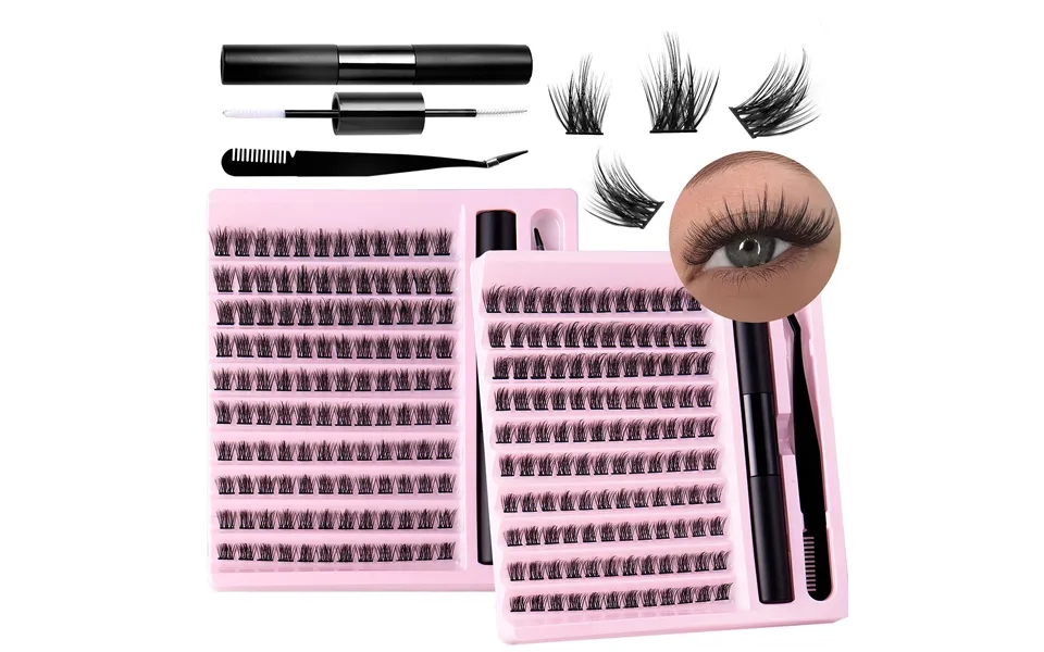 Lash Extension Set Sectional Fleece Glue Tweezers Set Natural Thick False Eyelashes C-curl Single Eyelash Cluster