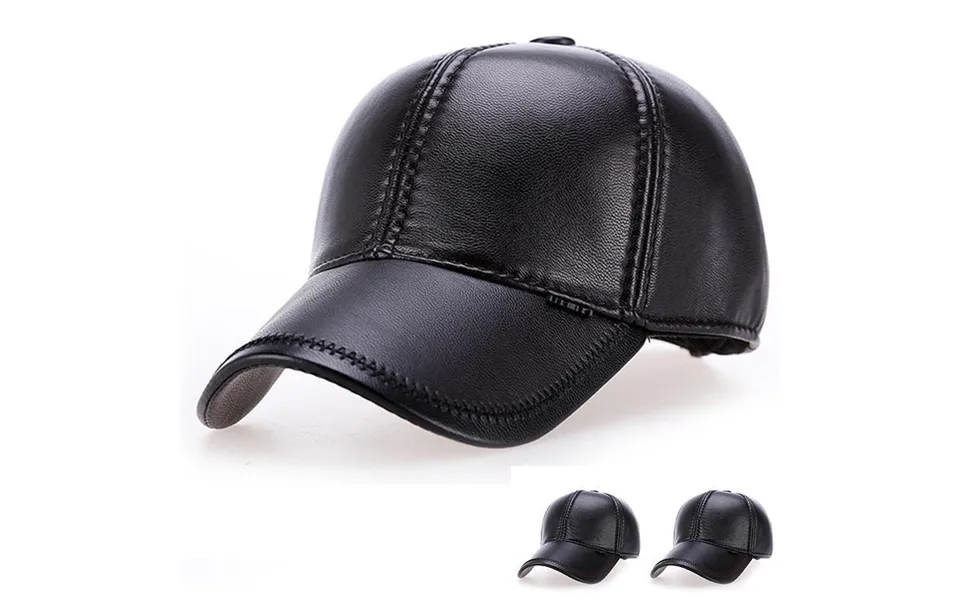 Leather Middle-aged And Elderly Hats Men's Flat Cap Cap Cap With Ear Protection Autumn And Winter Outdoor Warm Casual