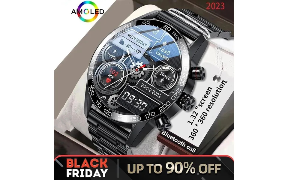 Lige 360 Amoled Hd Screen For Men Smart Watch Bluetooth Calling Smartwatch 2023 Fashion Business Clock New Smartband Man
