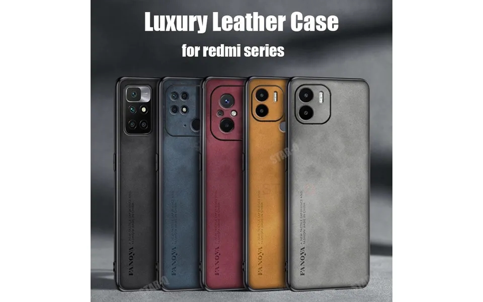 Luxury Sheepskin Leather Case For Xiaomi Redmi 10c 12c A1 A2 Plus 10a 10 12 C 5g 2023 Retro Men Back Cover On Redmi10c R