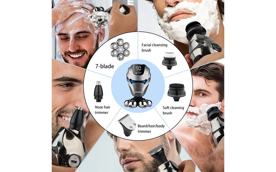 Mecha Man Electric Shaver Smart Men's Hair Clipper Seven-blade Home Rechargeable Electric Shaver
