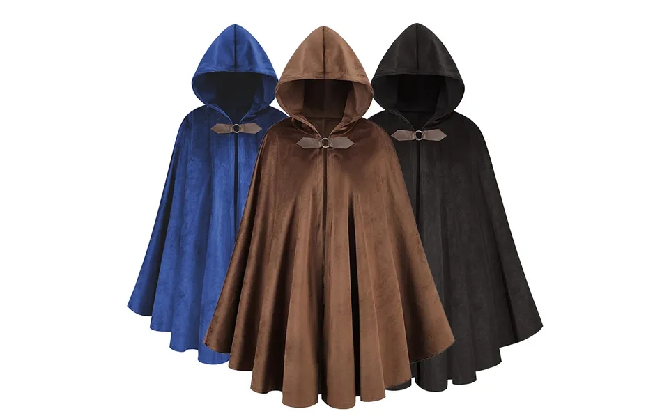 Medieval Suede Cape Fantasy Roleplay Cloak For Halloween - Cosplay & Renaissance Fairs 5 Colors