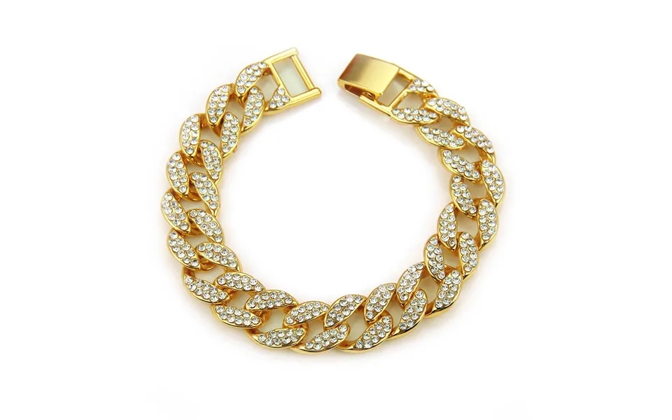 Men Iced Out Cuban Link Bracelet Simulated Diamonds Bracelet Cuban Links & Chains Alloy Bracelet For Bangle Male Jewelry