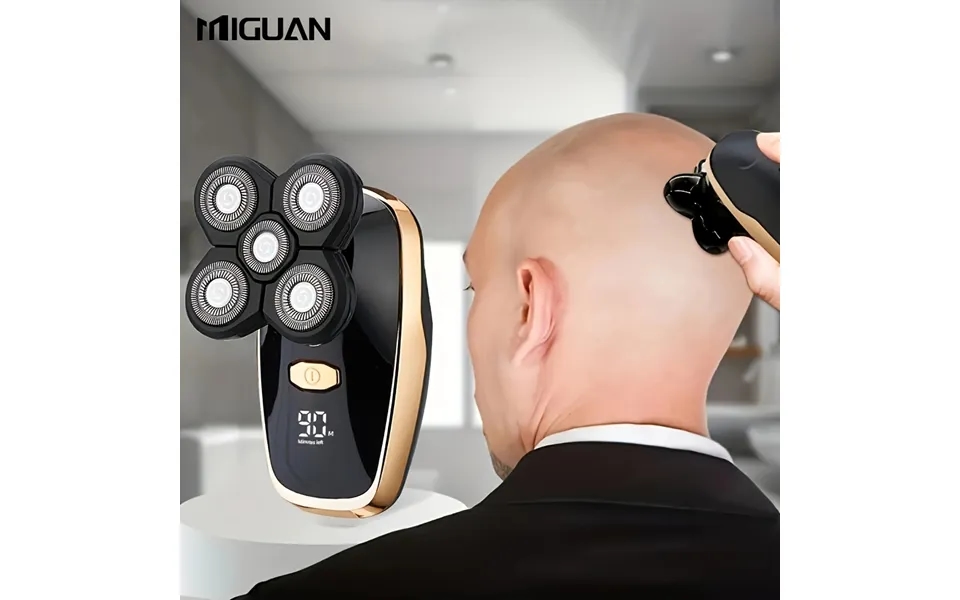 Men's 5-blade Electric Razor Cordless Rechargeable Led Display Bald Head Shaver Home Appliances