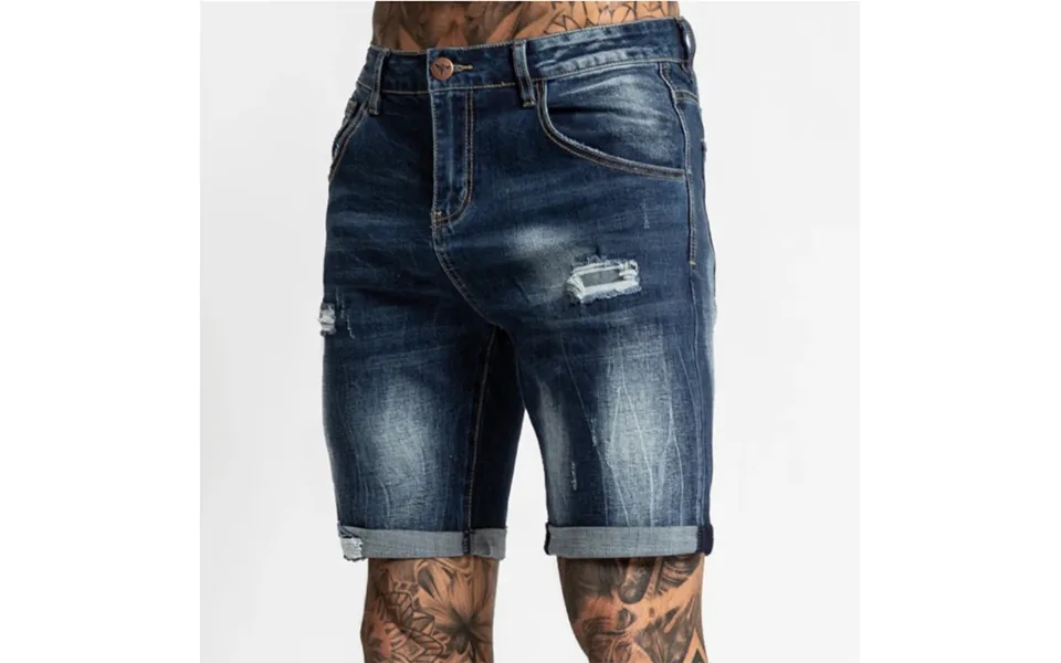 Men's Denim Shorts Trendy Black Slim High Waist Denim Shorts Men