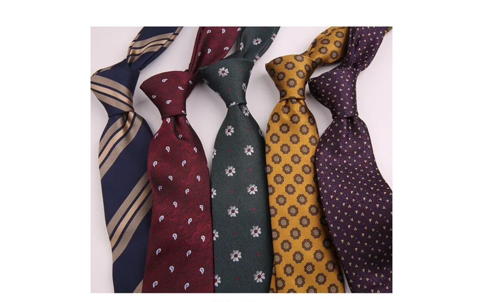 Men's Polyester Striped Flower Fashion Business Formal Tie Groom Wedding Formal Tie Men 7cm Wholesale