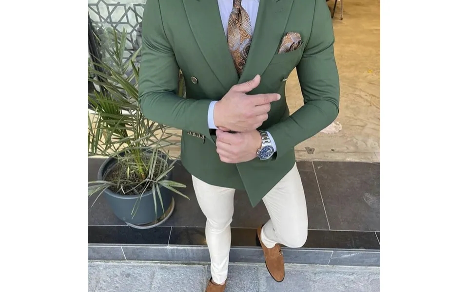 Men's Suit Green Business Casual Suit Men's Two-piece Bridegroom Best Man Wedding