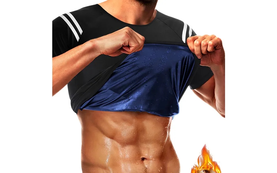 Men's Sweat-inducing Suit Body-shaping Clothing Tight-fitting Tummy-control Sports Top Beer Belly Corset Round Neck Fitn