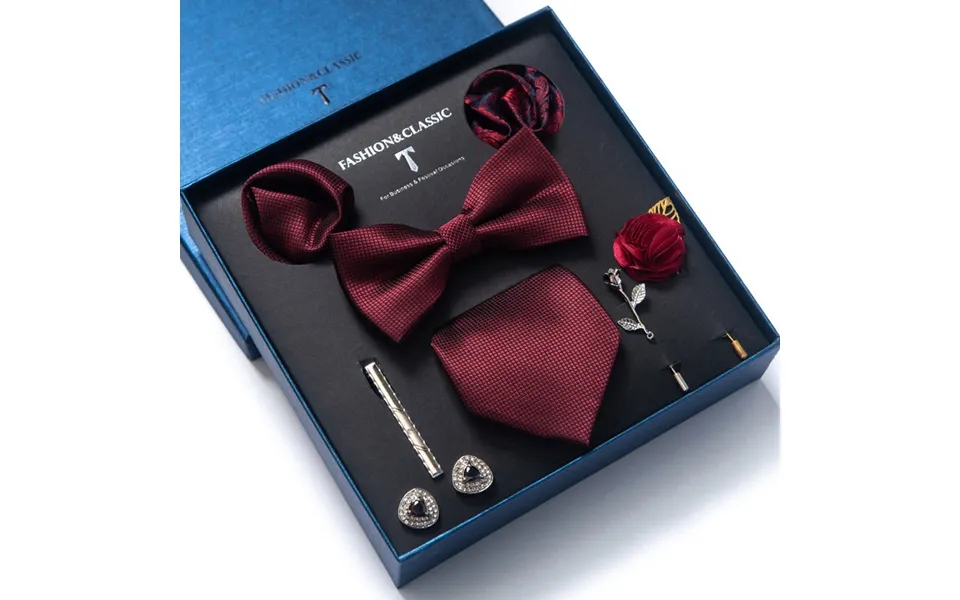 Men's Tie Tie Square Scarf 8-piece Gift Box Set Boyfriend Tie Gift Cross-border Hot Sale