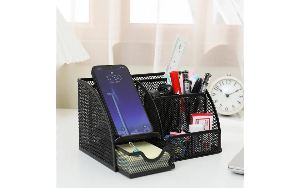 Metal Pen Holder Wholesale Office Supplies Multifunctional Creative Personality Pen Barrel Combination Stationery Deskto