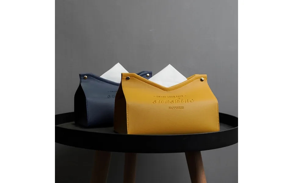 Modern Leather Tissue Box V-cut Desktop Holder Minimalist & Durable