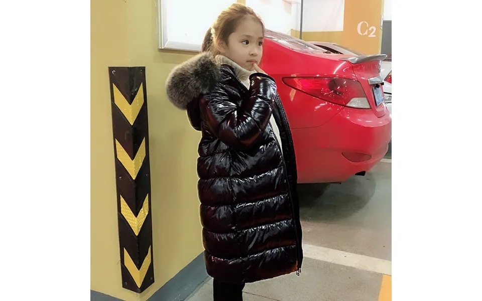 Mother & Kids 2024 New Children's Down Jacket In The Long Over The Knee Thick Big Fur Collar Children's Clothes Baby Boy