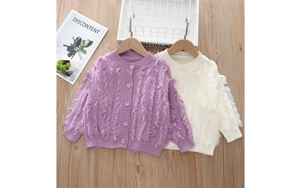 Mother & Kids New Autumn New Children's Sweater Cardigan Foreign Style Fringed Knitted Cardigan Sweater Baby Coat