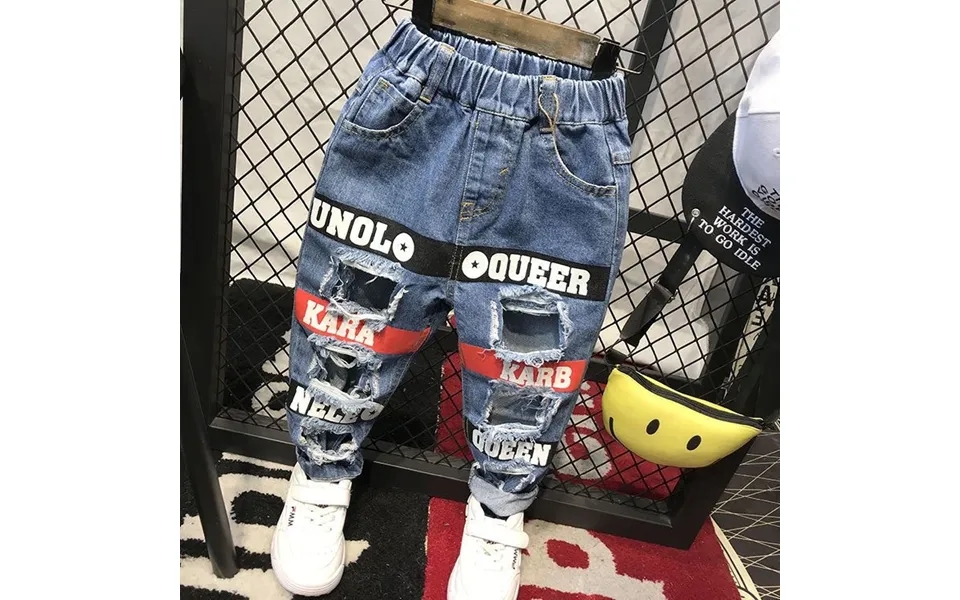 Mother&kids Boys Ripped Jeans In The Small Children Big Holes Show Flesh Fashion Cool Pants