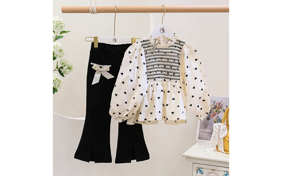 Mother&kids Children's Clothing Girls' Suit Children's Baby Girl Doll Shirt Top Flare Pants Two Sets