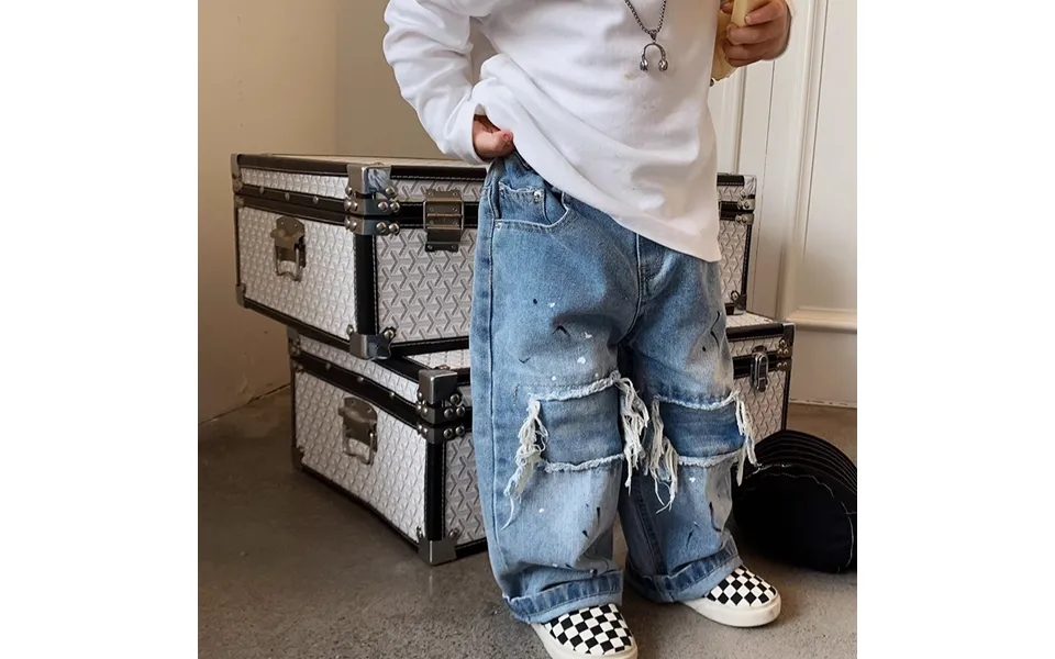 Mother&kids Children's Plankton Handsome Baggy Wide-leg Jeans Boy Retro Style Casual Pants Pants Trend