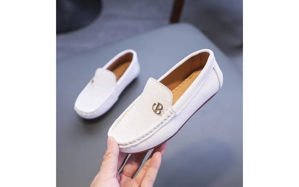 Mother&kids Cowhide Boys' Leather Shoes Black Children's Beanie Shoes Small Shoes Fashion Small White Shoes Dress Shoes