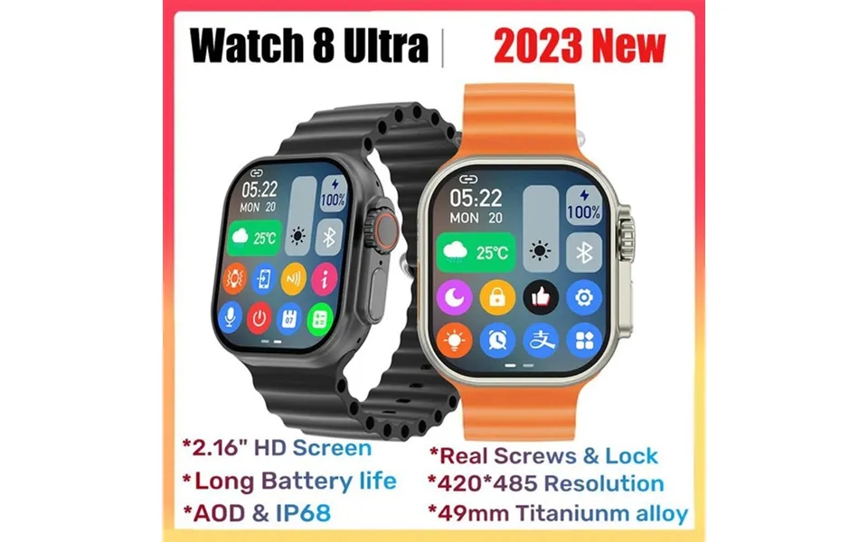 Multi-sport Iw8 Ultra Smart Series 8 49mm 2.16 Hd Screen Bluetooth Call Nfc Ip68 Waterproof Temperature Smartwatch Men
