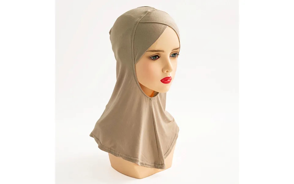 Muslim Modal Cotton Hijab Bottoming Hat Turban Hat Cross Collar Pullover Hat