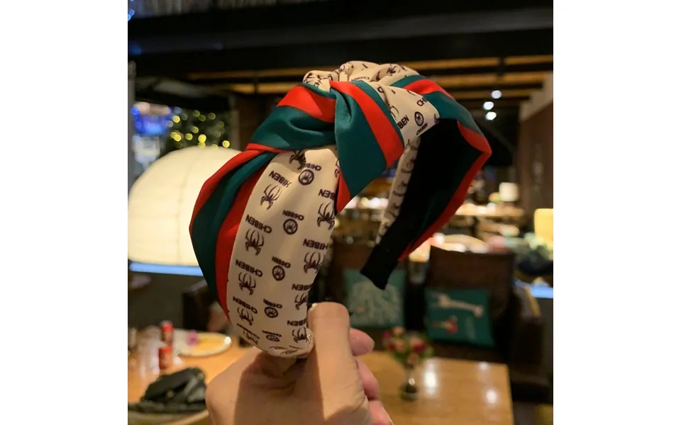 Netizen Same Style Bundle Middle Knot Hair Band For Women Korean Wide Edge Headband With Red And Green