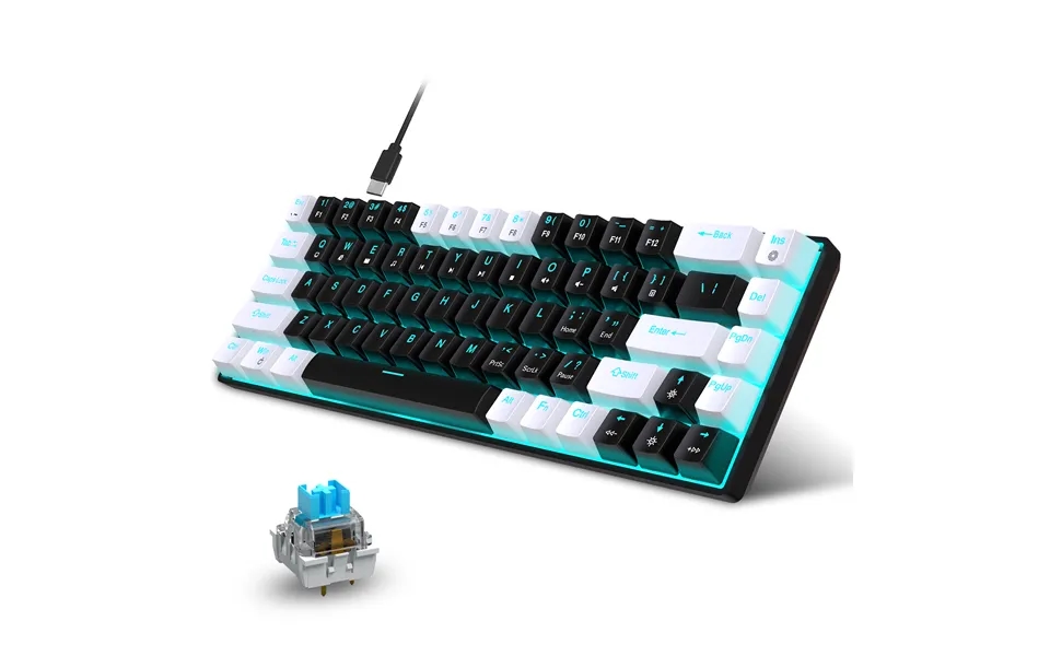 New 68-key Wired Mechanical Gaming Keyboard With Hot-swappable Switches - Ergonomic Design