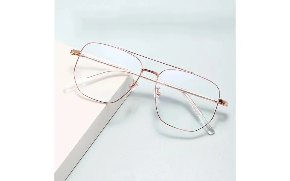 New Fashion Stainless Steel Frame Plain Anti-blue Glasses Europe And The United States Double Beam Flat Light Mirror Men