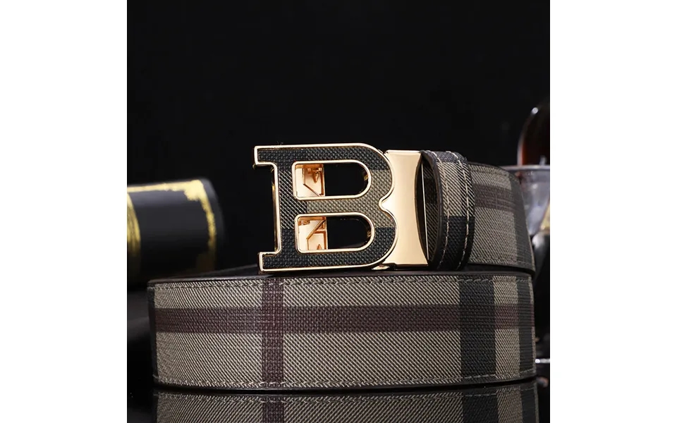 New Product B Men's Automatic Buckle Layer Cowhide Embossed Belt Casual And Versatile Business Belt For Men